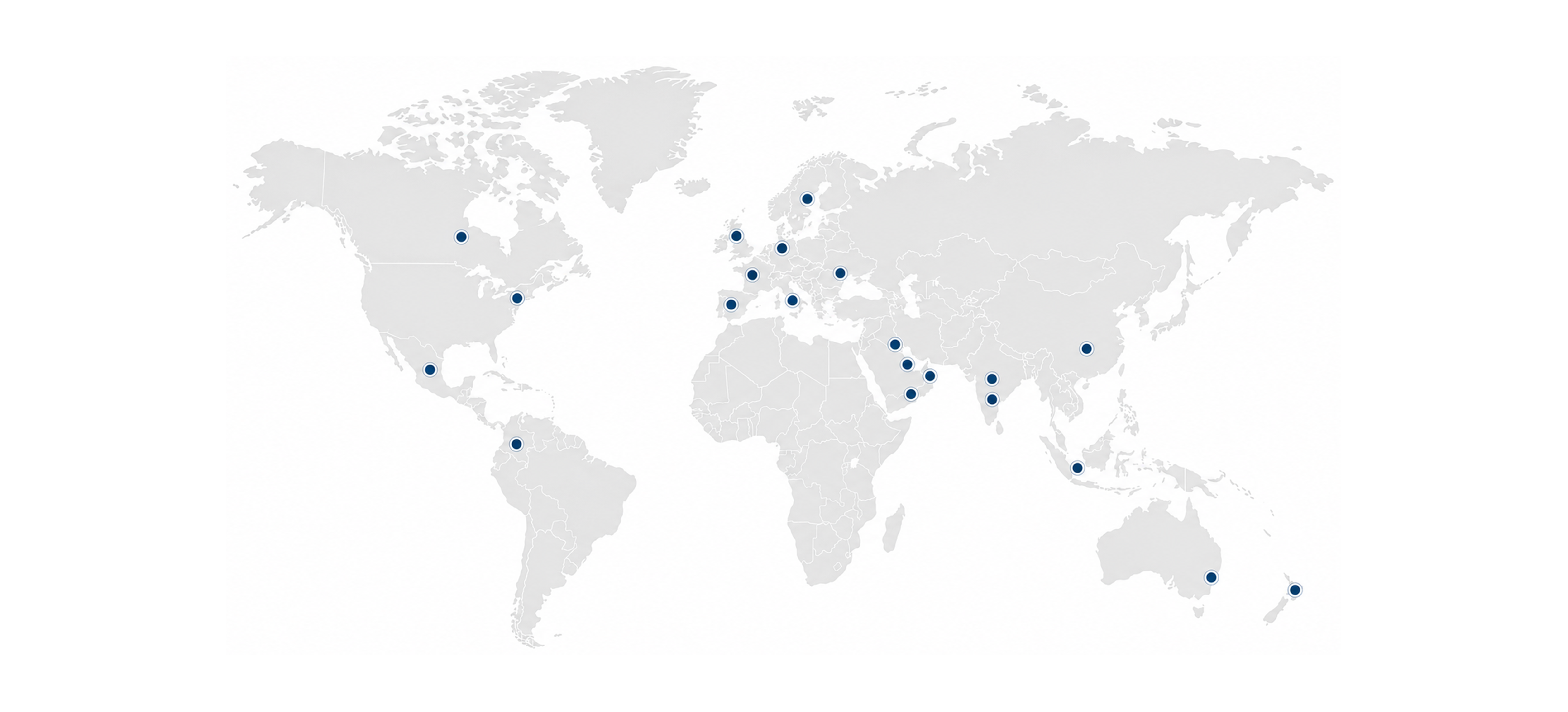 Map of Alada's global project footprint across infrastructure and industry